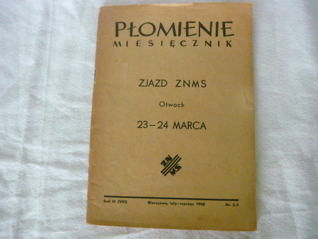 Miesięcznik PŁOMIENIE ZNMS- luty-marzec 1948 r.
