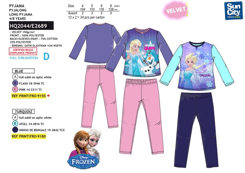 Piżama Frozen - Kraina Lodu. Pakiet 24