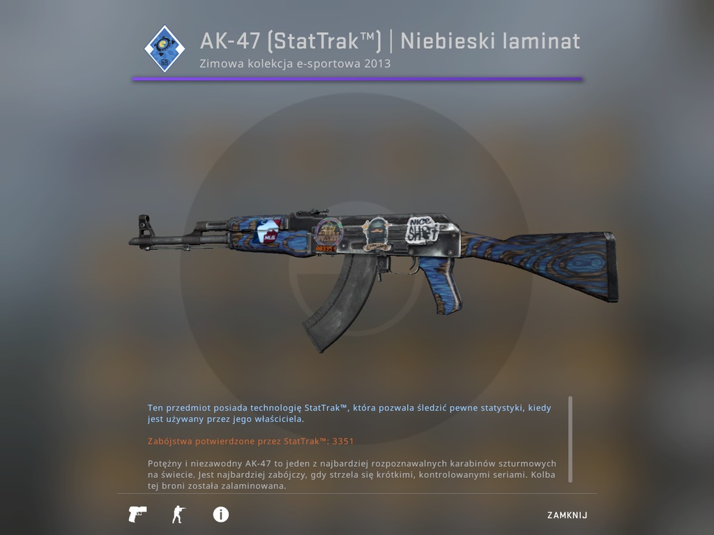Skin cs:go AK-47 (StatTrak) | Niebieski laminat