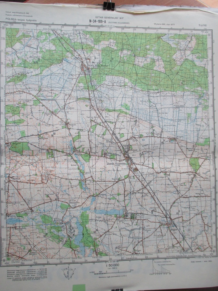 Wojskowa mapa topograficzna, Złotniki Kujawskie