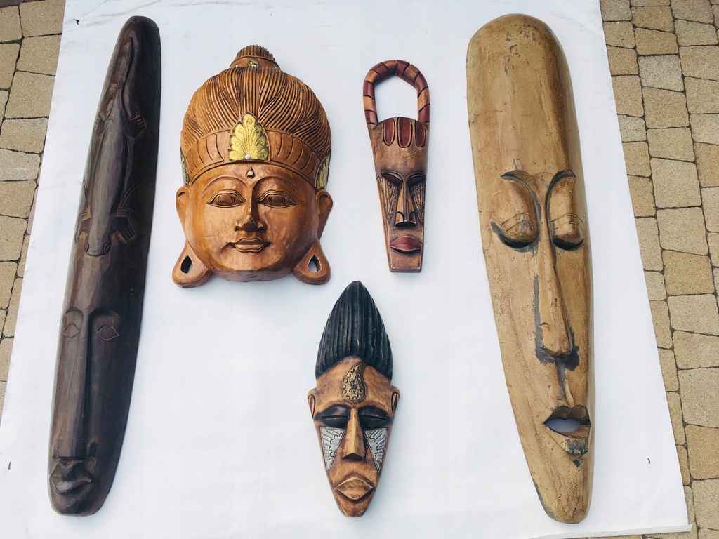 Maski Afrykańskie- Egzotyczne drewno. Ghana i Togo