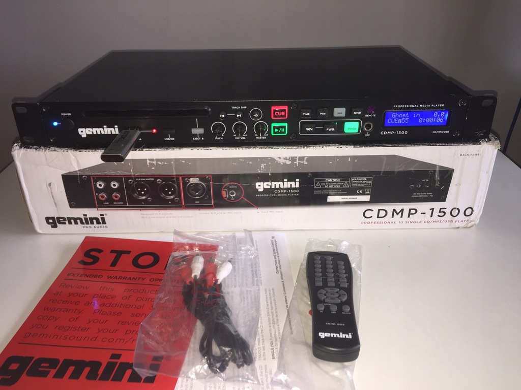 GEMINI CDMP-1500 Odwarzacz CD MP3 USB Rack 1u 19