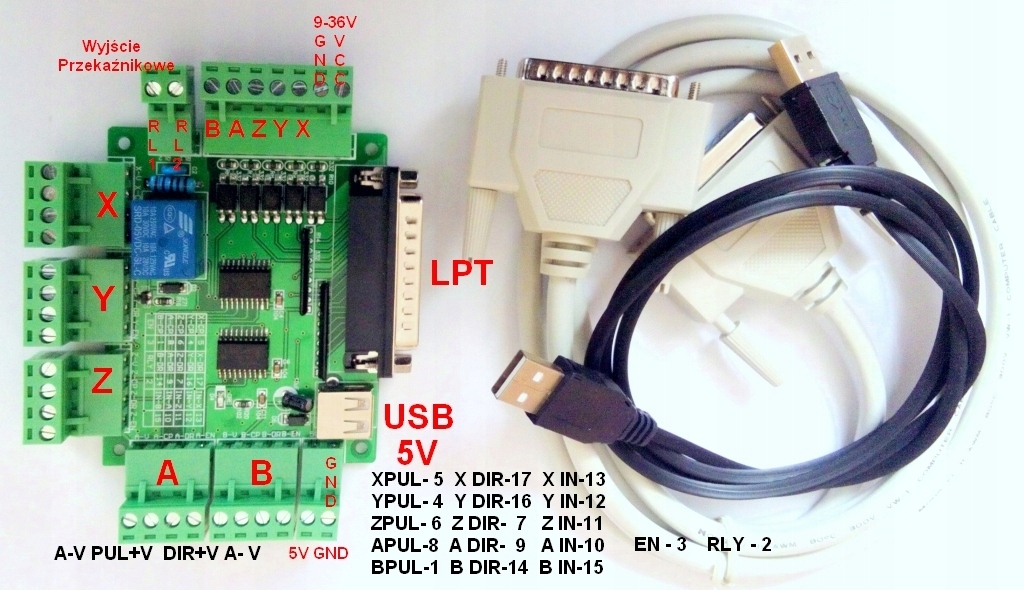 Płyta główna CNC 5 osi Sterownik LPT MACH3 - 7561035927 - oficjalne ...