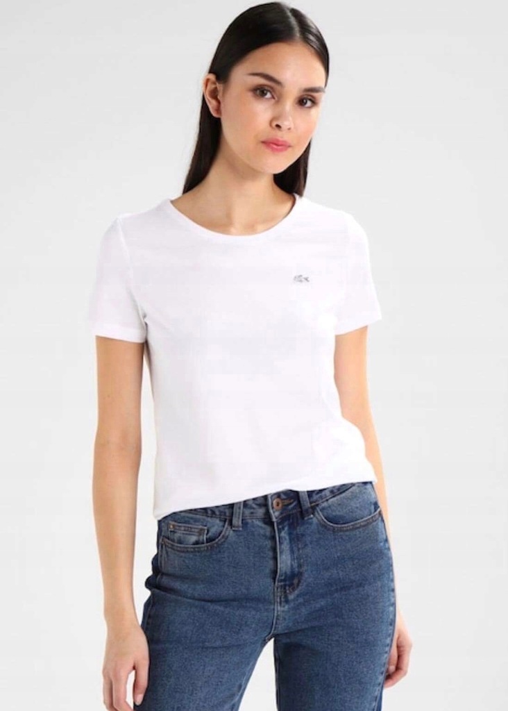 TSHIRT LACOSTE SLIM FIT BIAŁA ORG ROZM S 7506098169 oficjalne