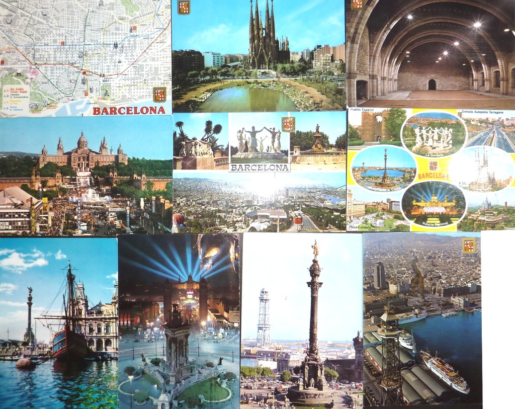 Hiszpania - Barcelona - 17 widokówek - pocztówki