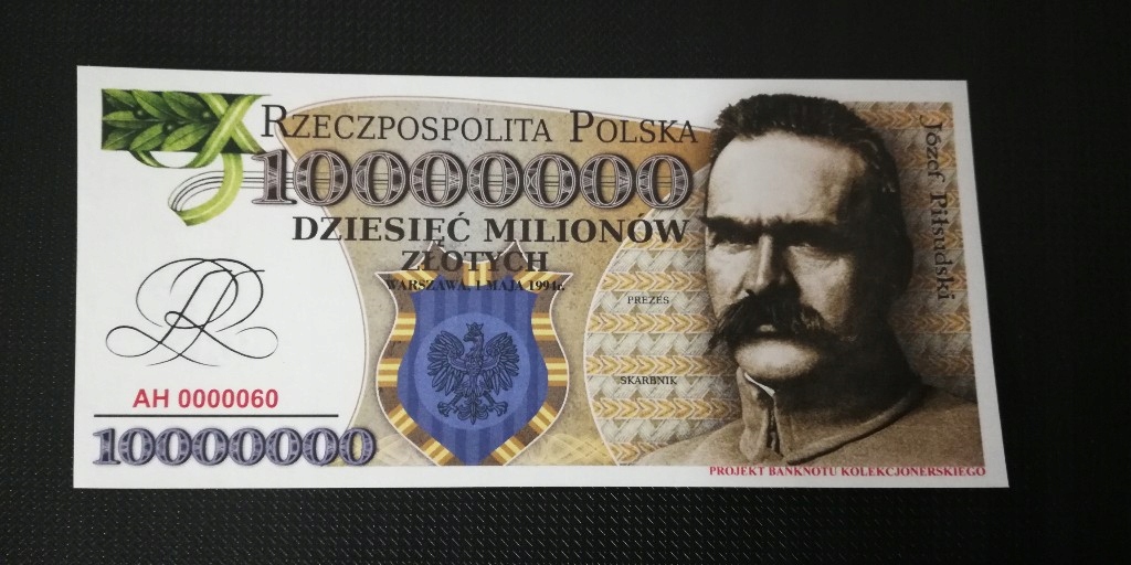 10 Milionów złotych Józef Piłsudski