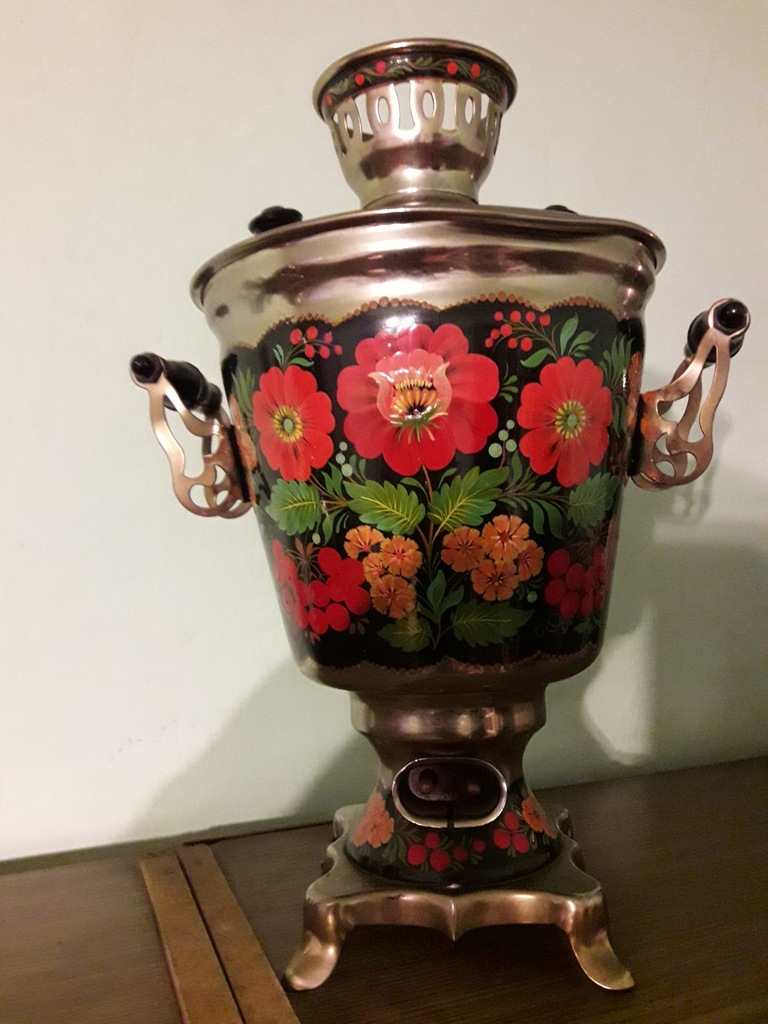 SAMOWAR Rosyjski ręcznie malowany elekt. 45cm