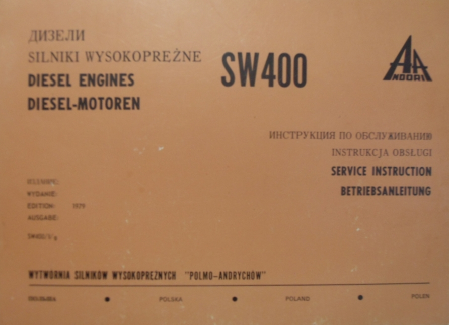 DIESEL SW400 LEYLAND ANDORIA Instrukcja obsługi