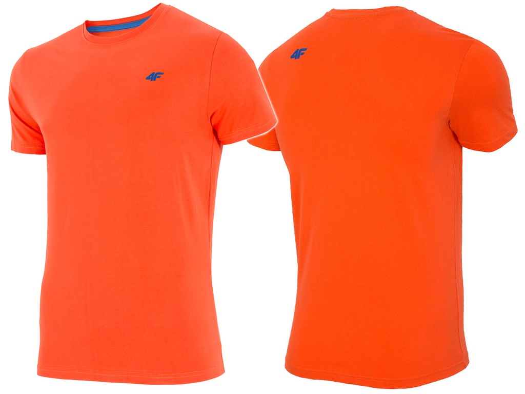 4F KOSZULKA T-shirt MĘSKA TSM001 S-3XL Orange XXL