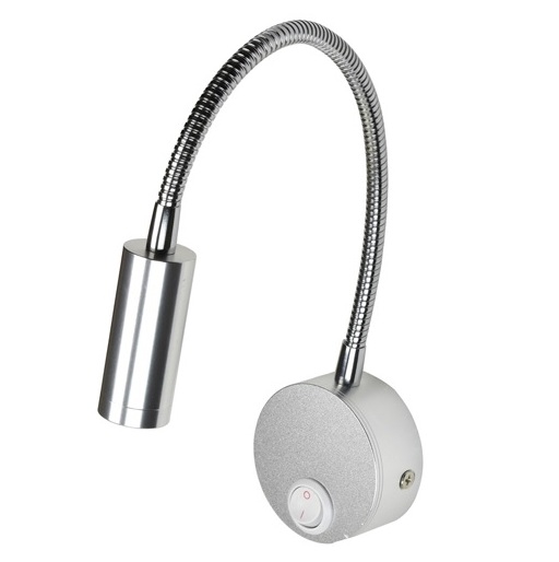 LAMPA ŚCIENNA KINKIET LED Z WŁĄCZNIKIEM 3W SREBRNY
