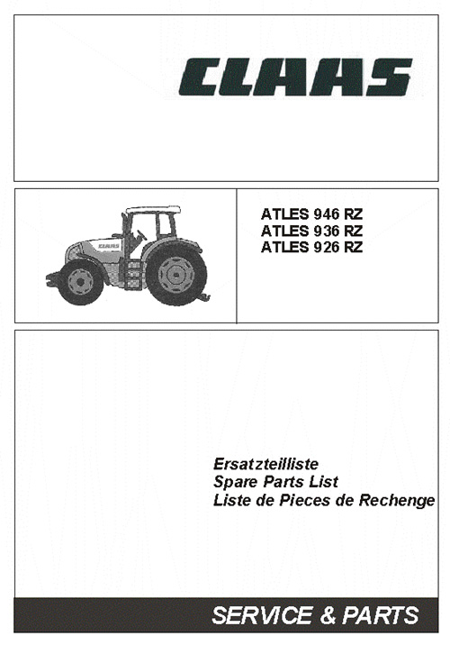 Claas ATLES 946, 936, 926 RZ - katalog części