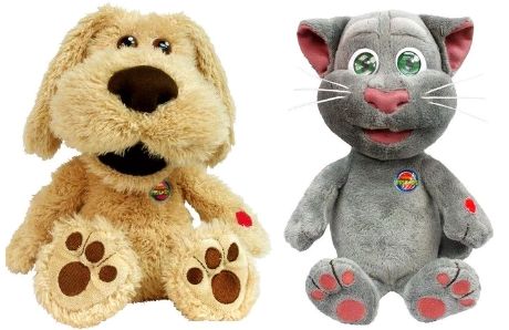 ZESTAW MASKOTEK TALKING TOM BEN KOTEK+PIES 30 CM