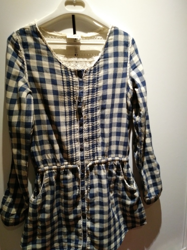 bluzka tunika sukienka w kratę dla dziewczynki 146