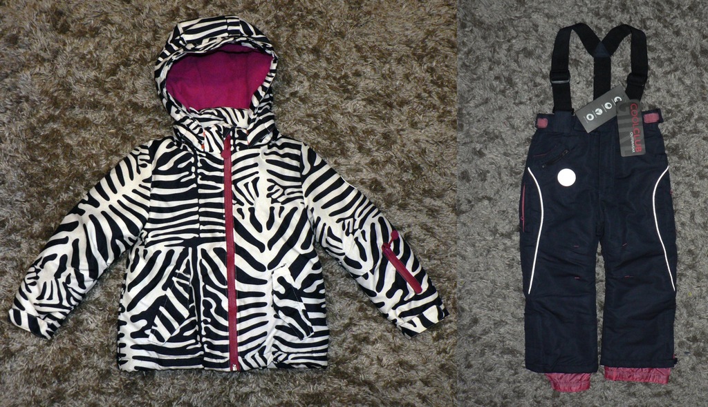 COOL CLUB Kombinezon NOWE spodnie + kurtka zebra