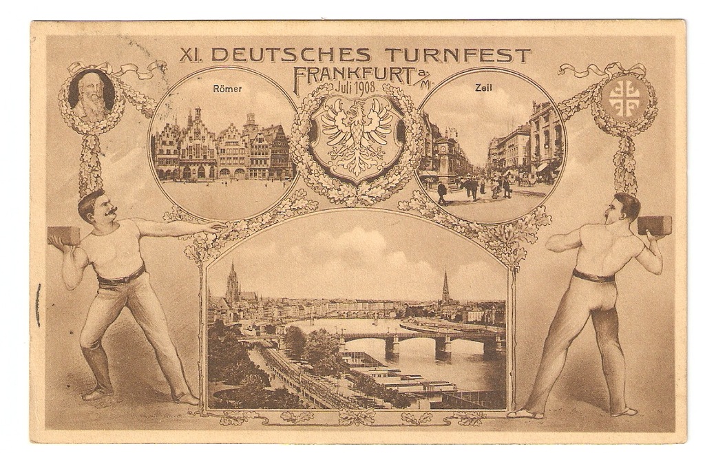 Pocztówka: Deutsches Turnfest - 1908 r -2