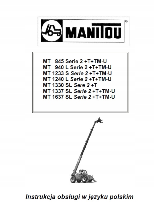 MANITOU MT 1233 S Serie 2 - Instrukcja obsługi PL