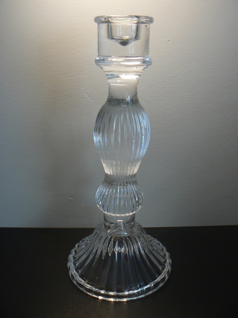 Świecznik szklany kryształowy h-25 cm