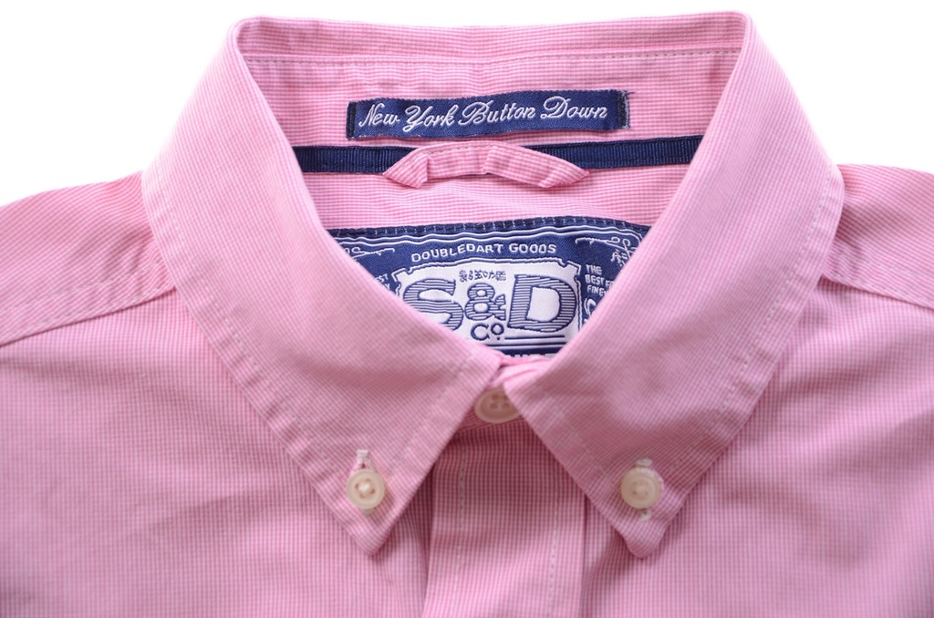 SUPERDRY koszula męska w różowe prążki S k 36