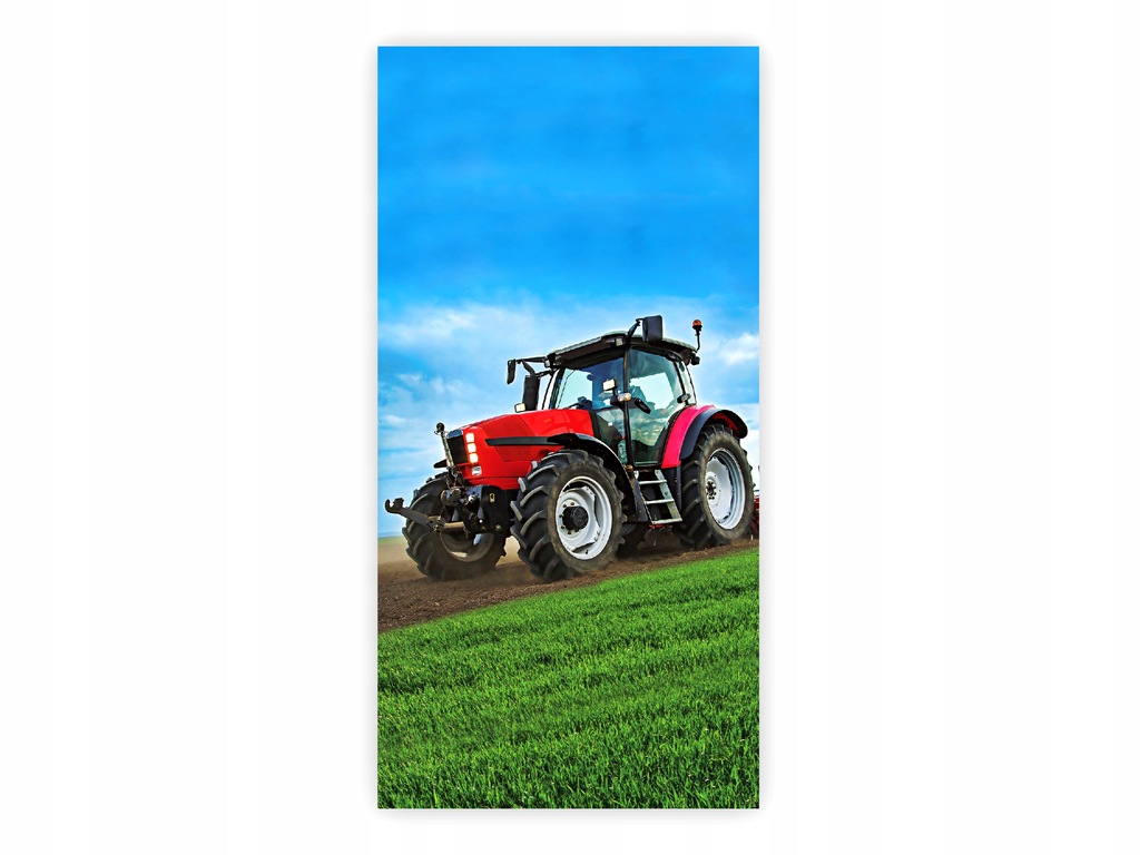 Duży Ręcznik dla dzieci 70x140 Traktor Ursus czerw