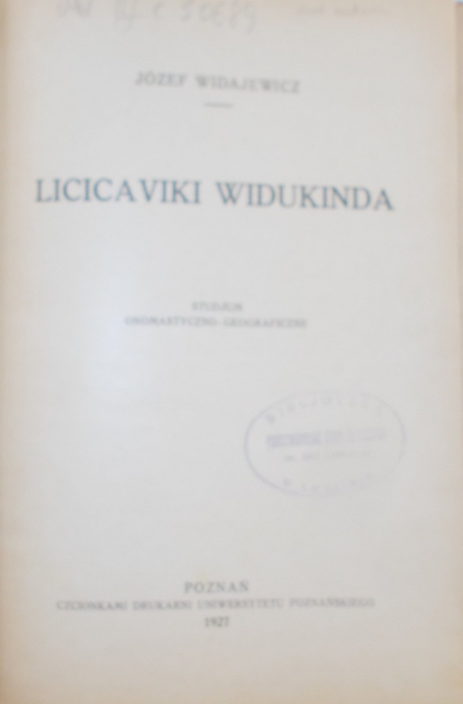 Józef Widajewicz  - Licicaviki Widukinda, 1927