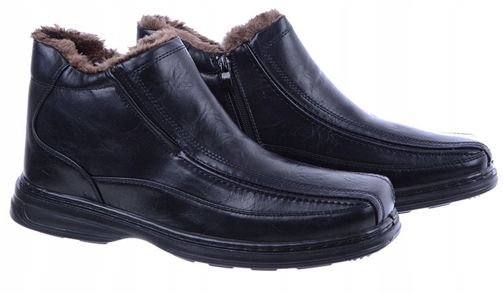 Buty Męskie Zimowe Wsuwane Tanie A8279 Czarne 43