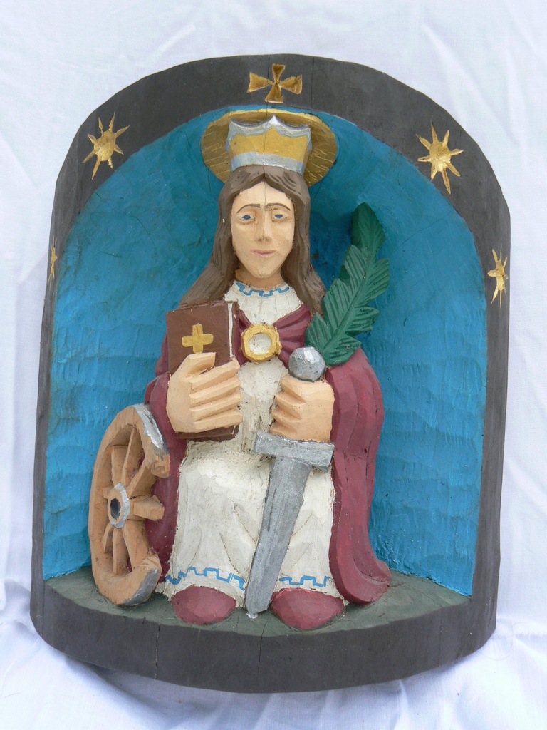 Kapliczka św.KATARZYNA RZEZBA LUDOWA G. KRÓL 2009r
