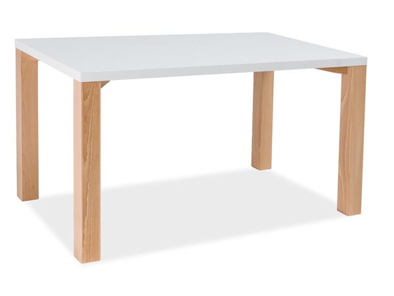 Stół EGON biały lakier/buk 120x80