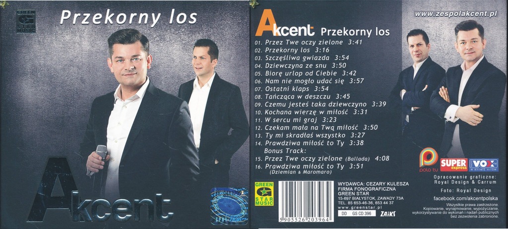 AKCENT Przekorny los 2016 Zenek Martyniuk [CD]