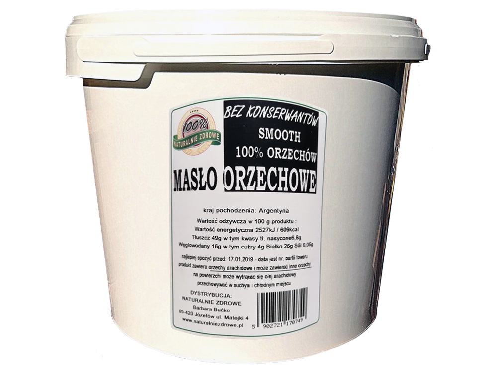 MASŁO ORZECHOWE SMOOTH 5kg WIADRO 12,5 za kg !
