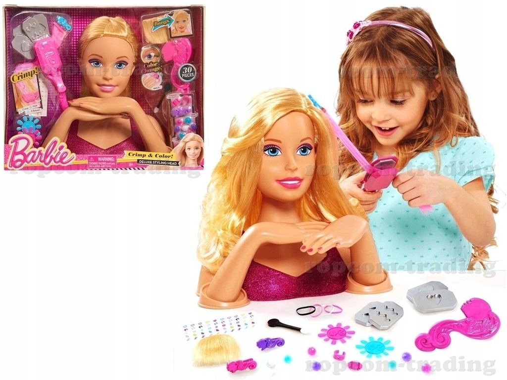Barbie Głowa do Czesania Stylizacji Wizażu 30cm/el