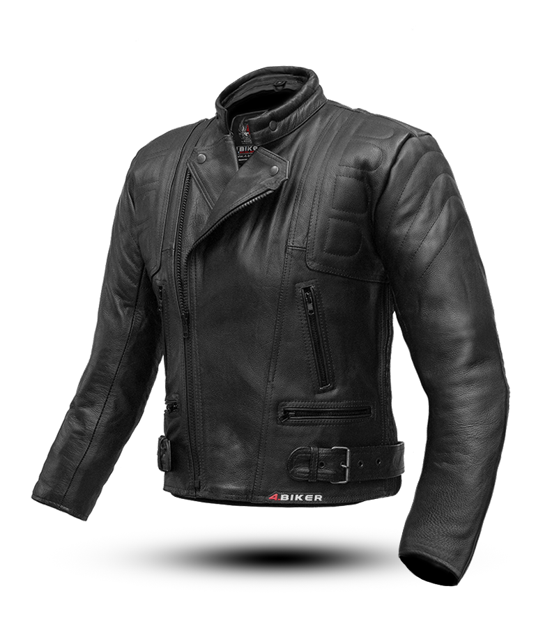 4-BIKER kurtka skórzana DRAG - L