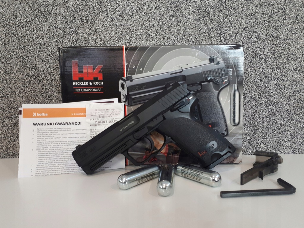 Wiatrówka Pistolet H&amp;K USP 4,5mm BB CO2 GWARAN