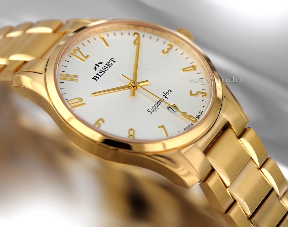BISSET Crystall BSDX17 zegarek męski SAPPHIRE GOLD