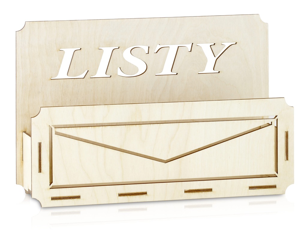 DREWNIANY LISTOWNIK organizer na listy DECOUPAGE
