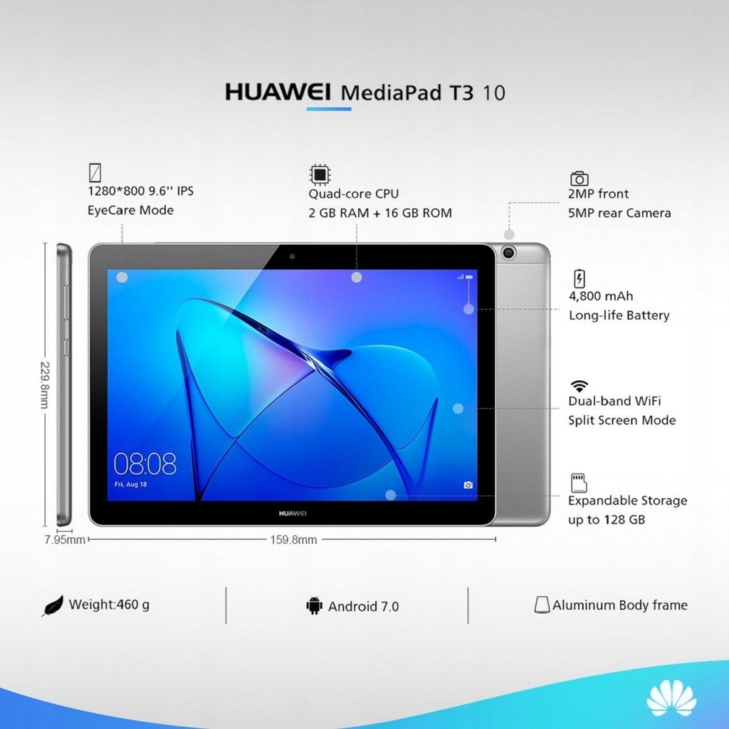 Tablet Huawei MediaPad T3 10 LTE Gw24 SpaceGray PL - 7541328203 ...