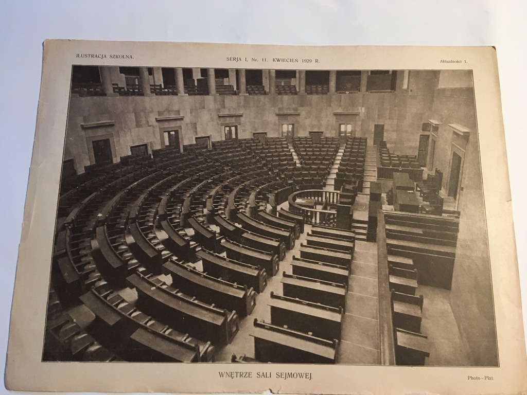 WARSZAWA BUDYNEK SEJMU SALA SEJMOWA 1929