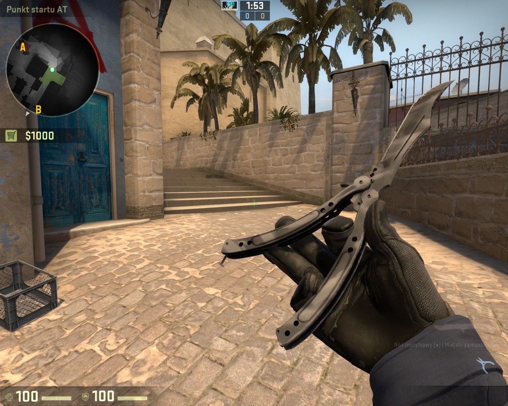 CS GO kosa nóż motylkowy butterfly knife FT