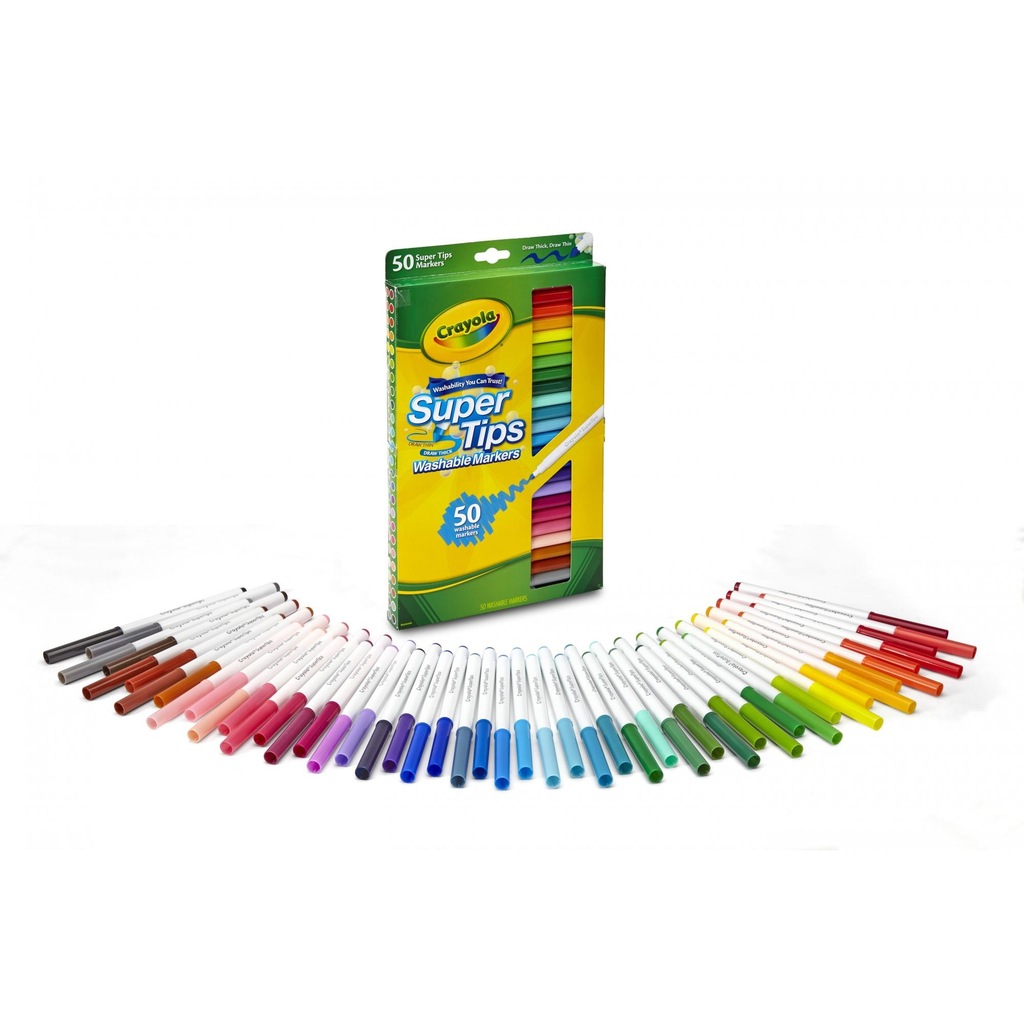 CRAYOLA flamastry pisaki zmywalne 50 kolorów