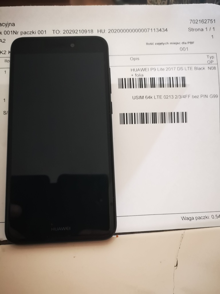 HUAWEI P9 LITE, używany, sprawny 100%