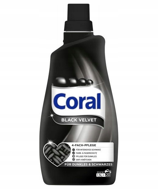 Coral Black Velvet żel czarne prania 20 prań 1,5l
