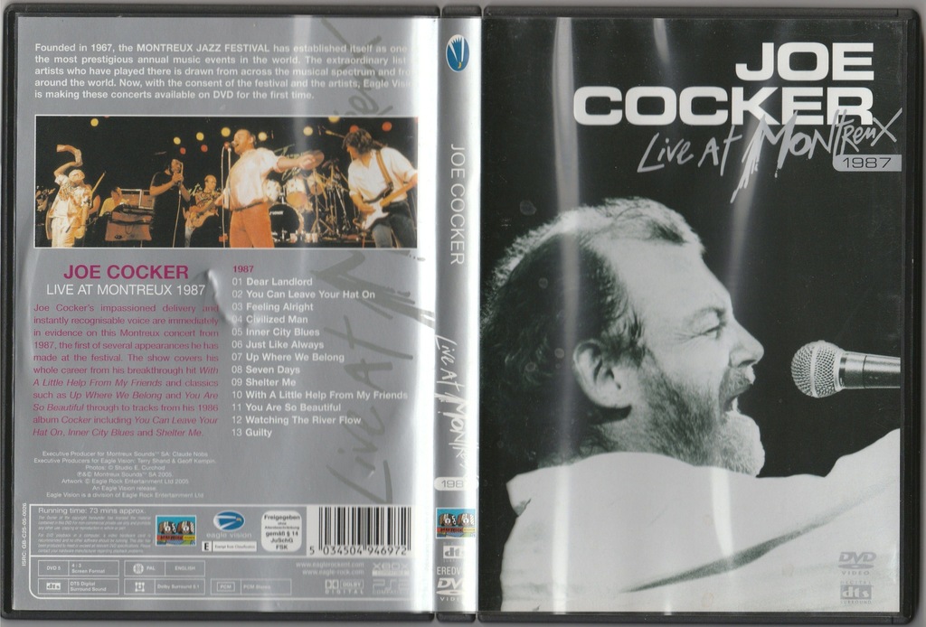 JOE COCKER Live At Montreux 1987 DVD wyd. 2005 NM-