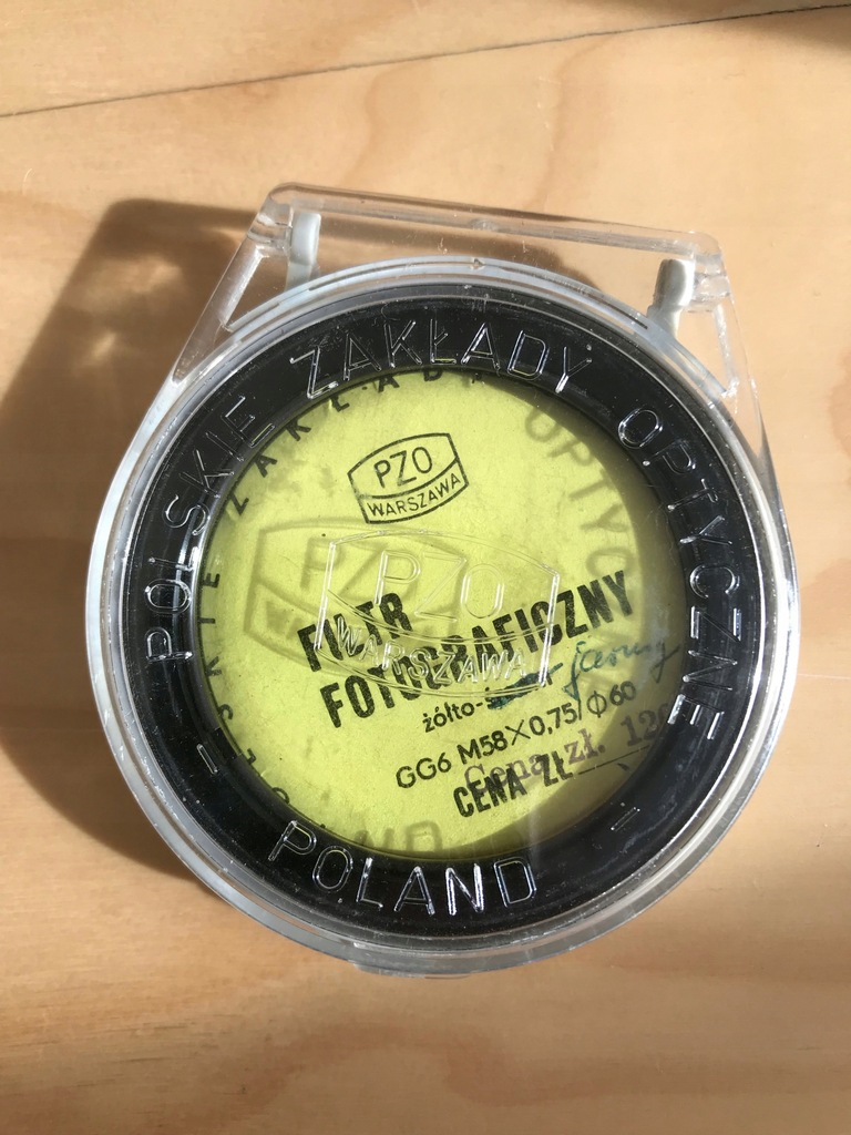 Filtr żółty jasny PZO 58mm