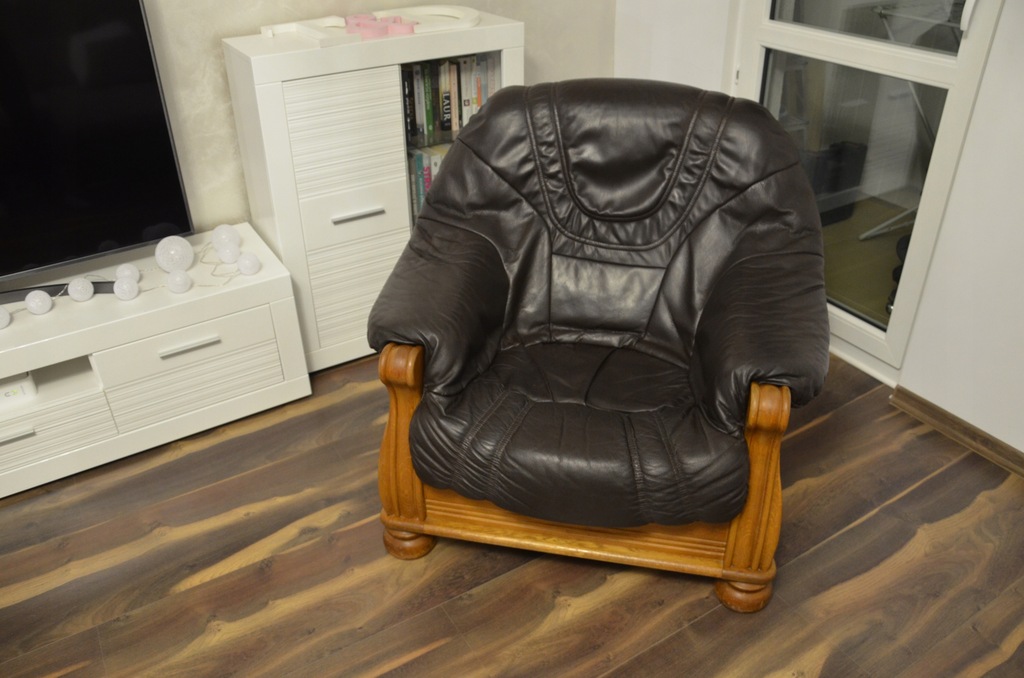 Sofa + 2 fotele skórzany komplet