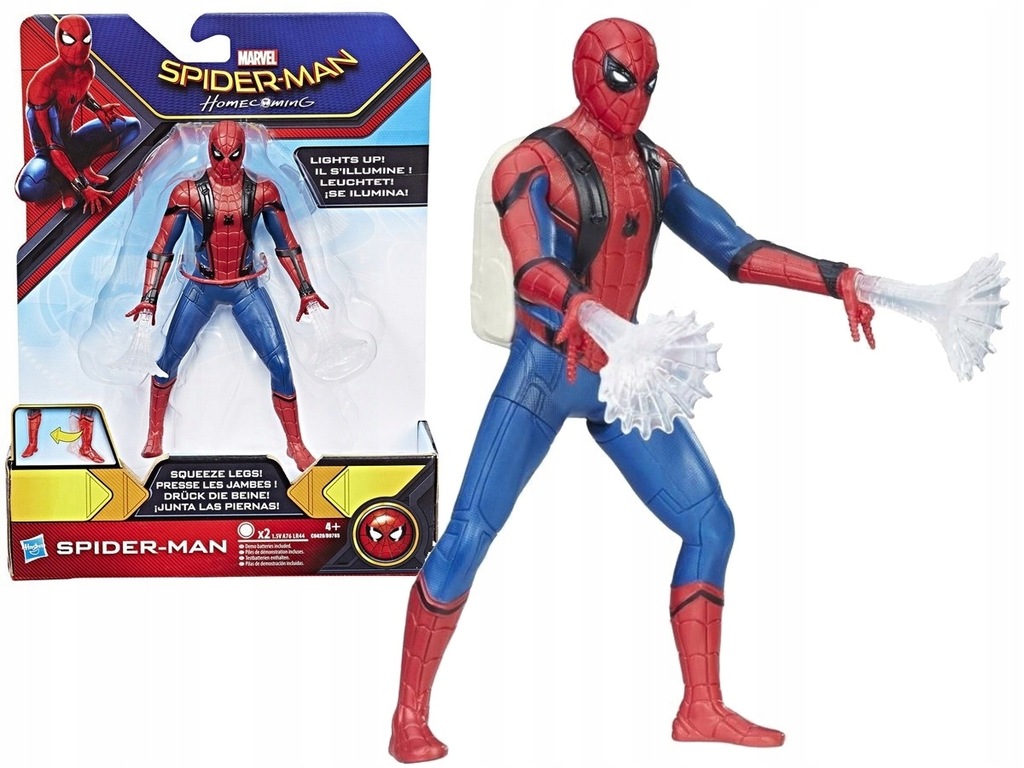 SPIDERMAN FIGURKA HOMECOMING Hasbro 15 cm ŚWIECI