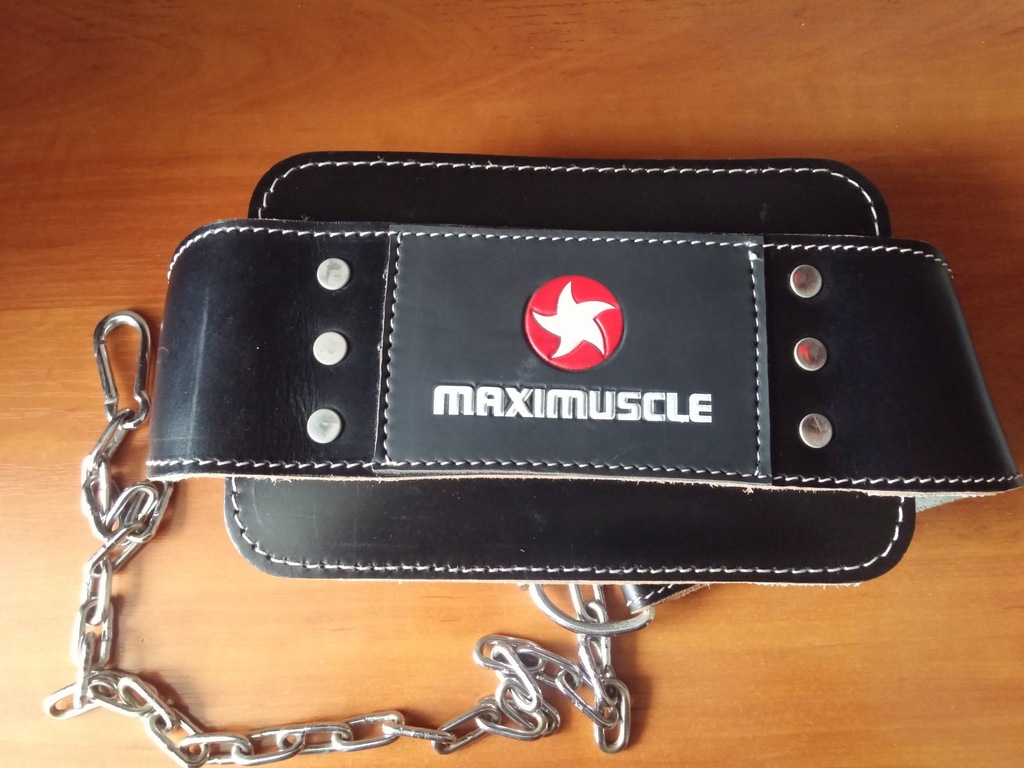Pas obciążeniowy DIP BELT skóra MAXIMUSCLE nowy