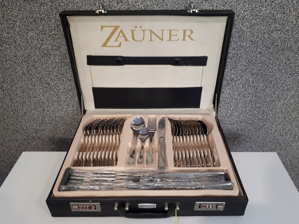 NOWE SZTUĆCE WALIZKA ZAUNER 12 OSÓB 72 EL +