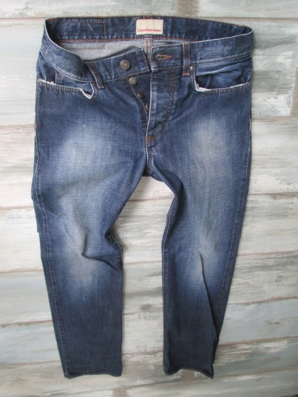 CALVIN KLEIN__ przecierane męskie jeans_W30L32