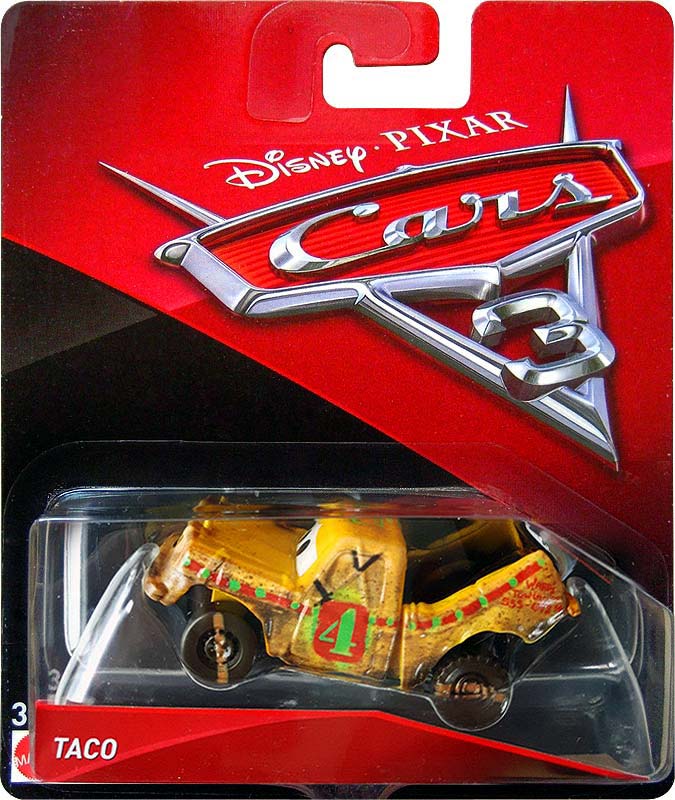 MATTEL CARS AUTA 3 TACO BŁOTORYJA 1:55 NOWY !!