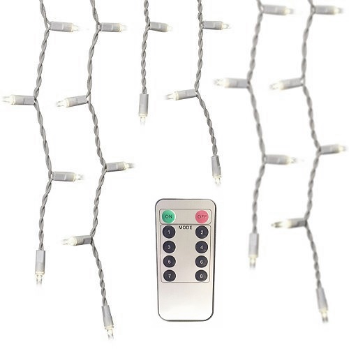LAMPKI CHOINKOWE SOPLE 200 LED BIAŁY ZIMNY + PILOT