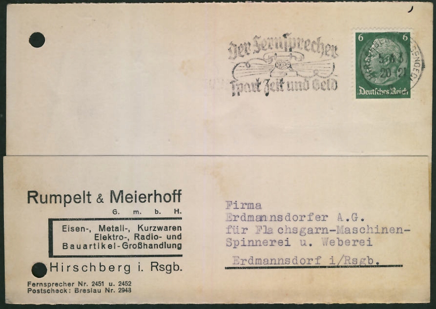 Niemcy Hirschberg 1937 r / st.okol. Rumpelt t Mei